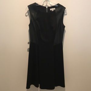 Black dress with fo leather